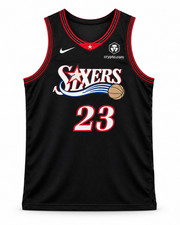 Philadelphia 76ers #23 James Fan Version Basketball Jersey Black Men picture