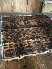 Pacific Islands Handmade Tapa Cloth Bark Textile with Geometric Patterns picture