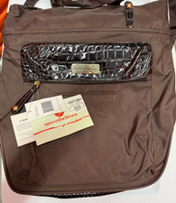 Samantha Brown Convertible Backpack BROWN  Nylon Croco Embossed Laptop Bag NWTS picture