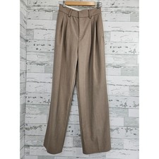 Maniere De Voir Womens Pleated Wide Leg Trousers Taupe Brown US 4 UK 8 picture