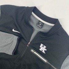 Kentucky Wildcats Pullover Mens Large Black Nike Dri FIT 1/4 Zip Pocket Sideline picture