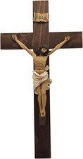 19 Inch Wooden Jesus Crucifix Wall Cross, Catholic Decor picture