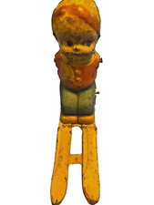 Vintage 1950's J. Chein & Co. Mechanical Ski-Boy Wind-Up Tin Toy damaged picture