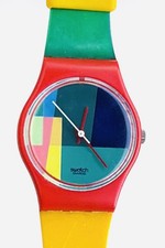 Vintage Swatch Watch MC SWATCH 1985 Glow Red Swiss Made Quartz picture