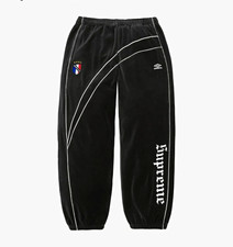 Supreme x Umbro Velour Track Pants Black/White Size Large picture