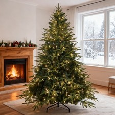 4-9FT Pre-Lit Artificial Christmas Tree Realistic Green Spruce Holiday Xmas Tree picture