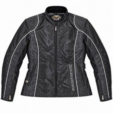 Harley-Davidson Women’s Nylon Riding Jacket Dark Gray Metallic Reflective Large picture