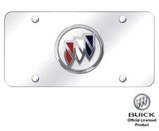 Buick Tri-Color 3D Logo Polished Stainless Steel License Plate picture