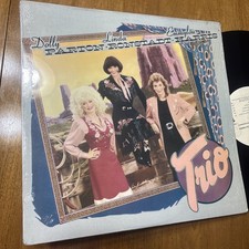 87 Dolly Parton Emmylou Harris Linda Ronstadt Trio vinyl Lp NM shrink, VG+vinyl picture