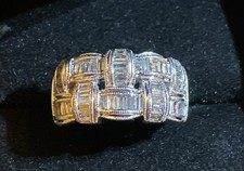 Desire My Diamonds 14K White Gold 0.77 ctw Baguette Diamond Ring 7 picture