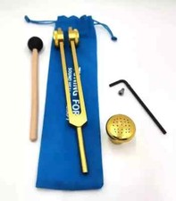 Gold Schumann Resonance Tuning Fork - 93.96Hz - Sonic Slider with Mallet and Bag picture