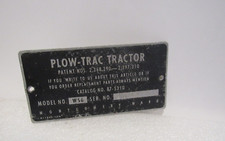 Vintage Montgomery Wards Plow-Trac Tractor Metal Model and Serial No Data Plate picture