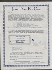 1950'S JAMES DEAN ORIGINAL FAN CLUB LETTER picture