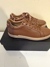 Coach Men's Brown Leather Lace-Up Sneakers Logo Accent US 10.5 New Box picture