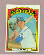 1972 Topps Baseball #109 Jerry May KC Royals Auto Signed Autographed (d. 1996) picture