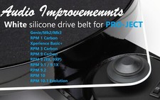 PRO-JECT GENIE/RPM1, RPM3, RPM9 - Audio Improvements WHITE SILICONE Drive Belt picture