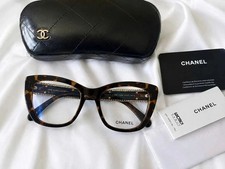 Chanel 3465C Cat Eye Eyeglasses Dark Tortoise 52-17-140 Women New picture