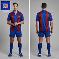 Vintage FC Barcelona Meyba Home Jersey Large Blue Red Soccer Shirt Spain 80s picture