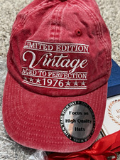 Rybicag Red Vintage 1976 Birthday Gift Cap - Adjustable, One Size picture