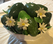 Vintage Italian Majolica Ceramic Avocado & Blossom Centerpiece Bowl – J.W. Co. picture