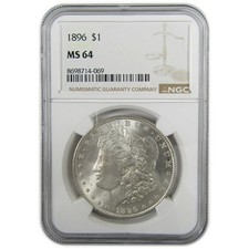 1896 Morgan Silver Dollar MS 64 NGC Uncirculated $1 Coin SKU:I27908 picture