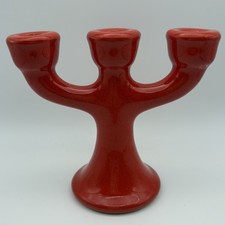 Vintage Märta Grunditz Guldkroken Hjo Miniature Red Candelabra Sweden picture