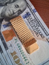 ORIGINAL TIFFANY RECEIPT Vintage 18K yellow gold men's money clip 15.4 grams picture