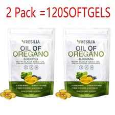 5Pack Resilia Oil of Oregano 6000mg with Black Seed Oil Softgels – 60 Capsules picture