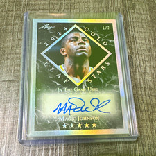 Leaf 2024 In the Game Used Gold Leaf Stars Magic Johnson Gold 1/2 Auto picture
