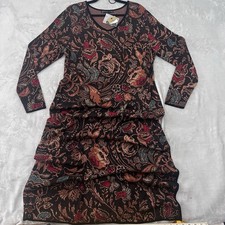 Peruvian Connection Dress Womens XL Marjorelle Floral Jacquard Caftan Pima Peru picture