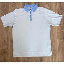 FootJoy Polo Shirt Size XL Blue Gingham Golf Performance Sportswear picture