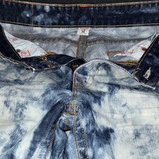 True Religion World Tour Section Slim Men’s Blue Acid Wash Jeans 34x33 picture