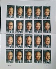 Unused 2019 George H. W. Bush, USPS Forever Stamps, Full Sheet of 20, MNH picture