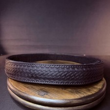 Galls Buckleless Gear Belt Size Large LP302 Basketweave Plain Leather Black picture