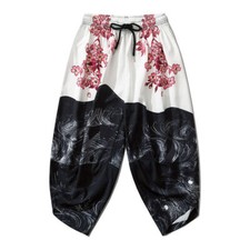 Niepce Pink Flowers Japanese Streetwear Lightweight Harem Pants picture