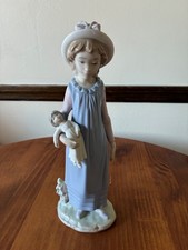 lladro vintage figurines collectibles large girl with doll 12” picture