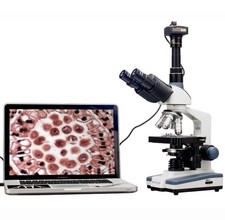 AmScope 2000X Trinocular Compound LED Microscope 3D Mechanical Stage+1.3M Camera picture
