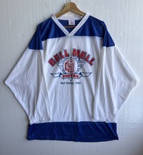 Vintage Bell Mell Tavern Hockey Jersey K1 White 80s Long Sleeve Top Size XL USA picture