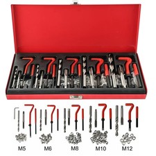 M5 M6 M8 M10 M12 Helicoil Thread Repair 131Pcs Set & Metric Rethreading Tool Kit picture