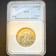 1942-D Walking Liberty Silver Half Dollar 50C MS66  picture