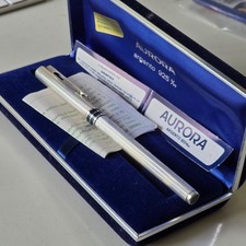 Aurora Marco Polo Fountain Pen Fountain Pen 925 Sterling Silver 14K G Nib NOS picture