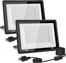 200W 22000LM LED Flood Light Outdoor IP66 Waterproof, 5000K Daylight White 2Pack picture
