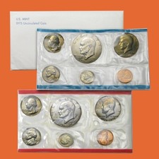 1975 U.S. Mint Set ~ 12 Coins ~ P & D ~ Uncirculated Government Packaging OGP picture