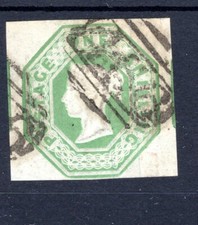 GB 1847 SG 55 1/- green Die 1 superb used example with exceptional embossing, picture