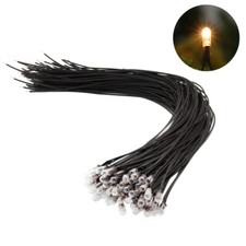 50pcs Clear 3mm Mini Bulbs 1.5V 100mA Pre-Wired Grain of Wheat Bulbs Warm White picture