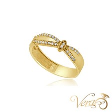 10K YG Women Ring CZ, Size 9.25, 1.8g picture