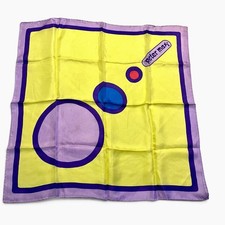 Vintage Peter Max Silk Scarf Yellow Purple Psychedelic Mod Pop Art Japan picture