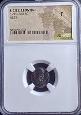 Sicily 210BC-200BC Leontini Ancient Very Rare NGC Coin Certified Graded Fine picture