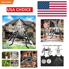 Giant 4.1ft Halloween Spider with Enormous Elastic Spider Web - Spooky Fun picture