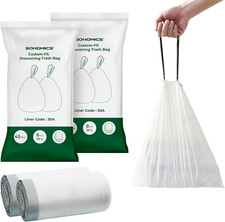 SONGMICS Trash Bags for 8-Gallon 30L Trash Cans 90 Count Drawstring picture